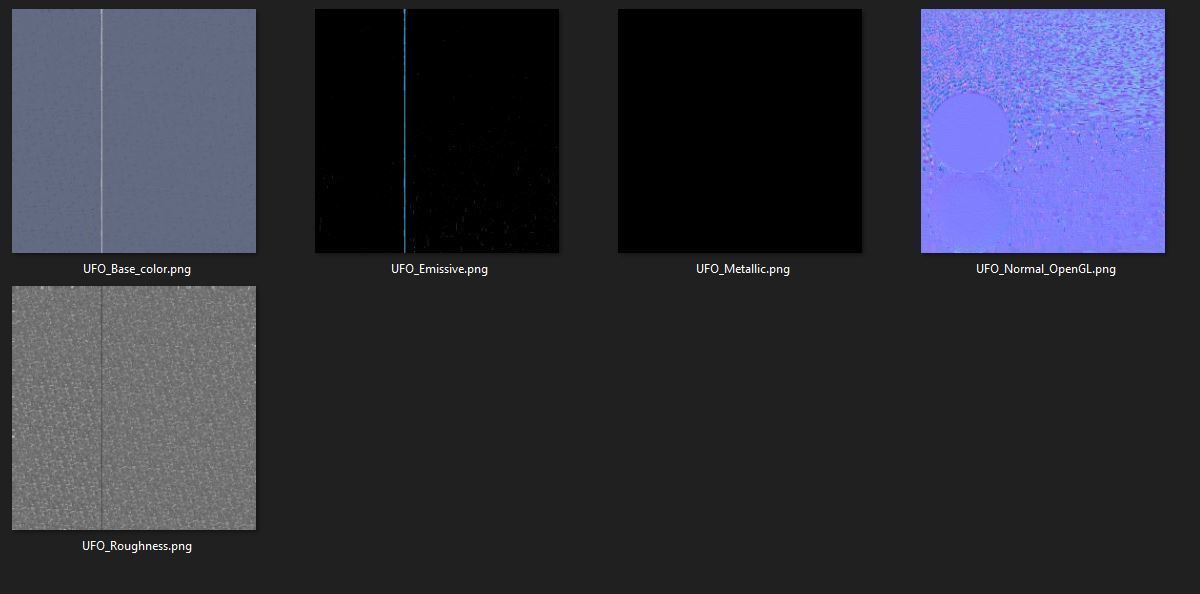 Lowpoly UFO Game Ready PBR Spaceship Low-poly 3D model_7