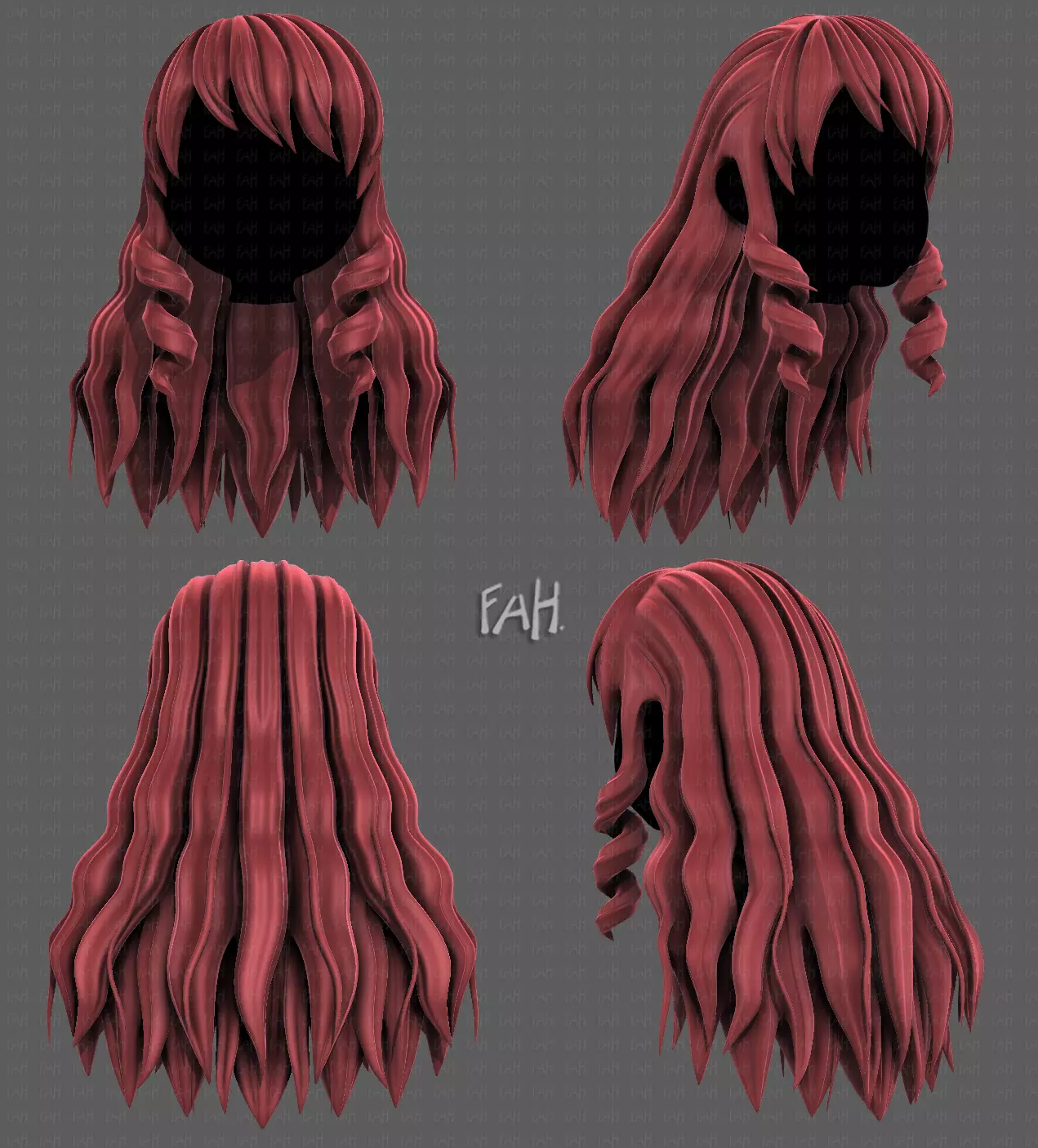 3D Hair style for girl V96 Low-poly 3D model