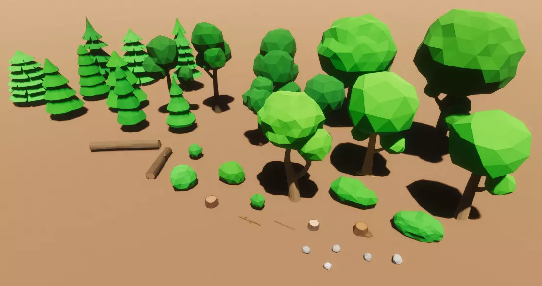 Low-Poly Nature Pack Low-poly 3D model_0