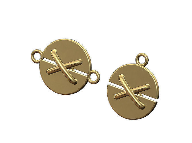 Crossed wire pendant and charm 3D print model