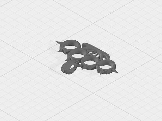 spiked brass knuckles 3D print model_4