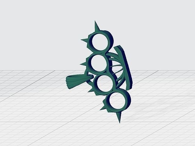 spiked brass knuckles 3D print model