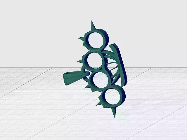 spiked brass knuckles 3D print model