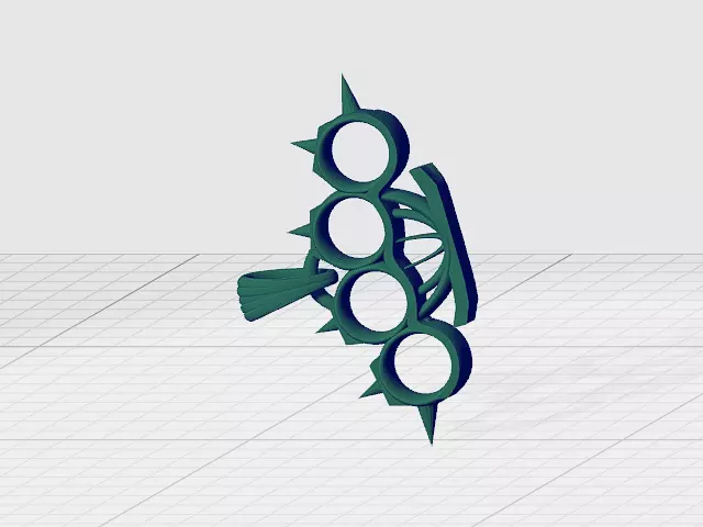 spiked brass knuckles 3D print model_0