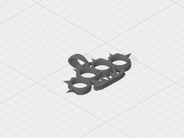 spiked brass knuckles 3D print model_3