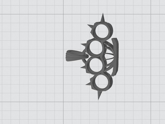 spiked brass knuckles 3D print model_1