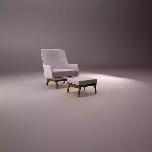 Chair modern and ottoman