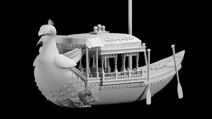 peacock boat 3D print model