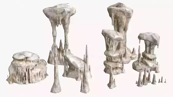 Cave Rocks Set 01 Low-poly 3D model
