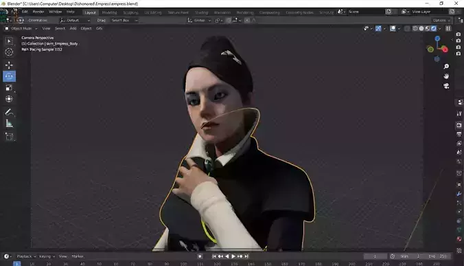 Dishonored Empress Model High Poly Count Game ready 