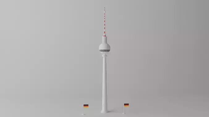 Cartoon Berlin TV Tower Berliner Fernsehturm