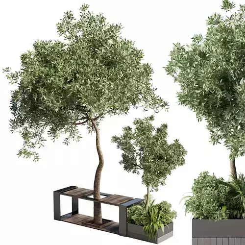 Urban Environment Urban Furniture Green Benches plant
