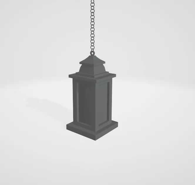 Lantern hanging on chain Free low-poly 3D model
