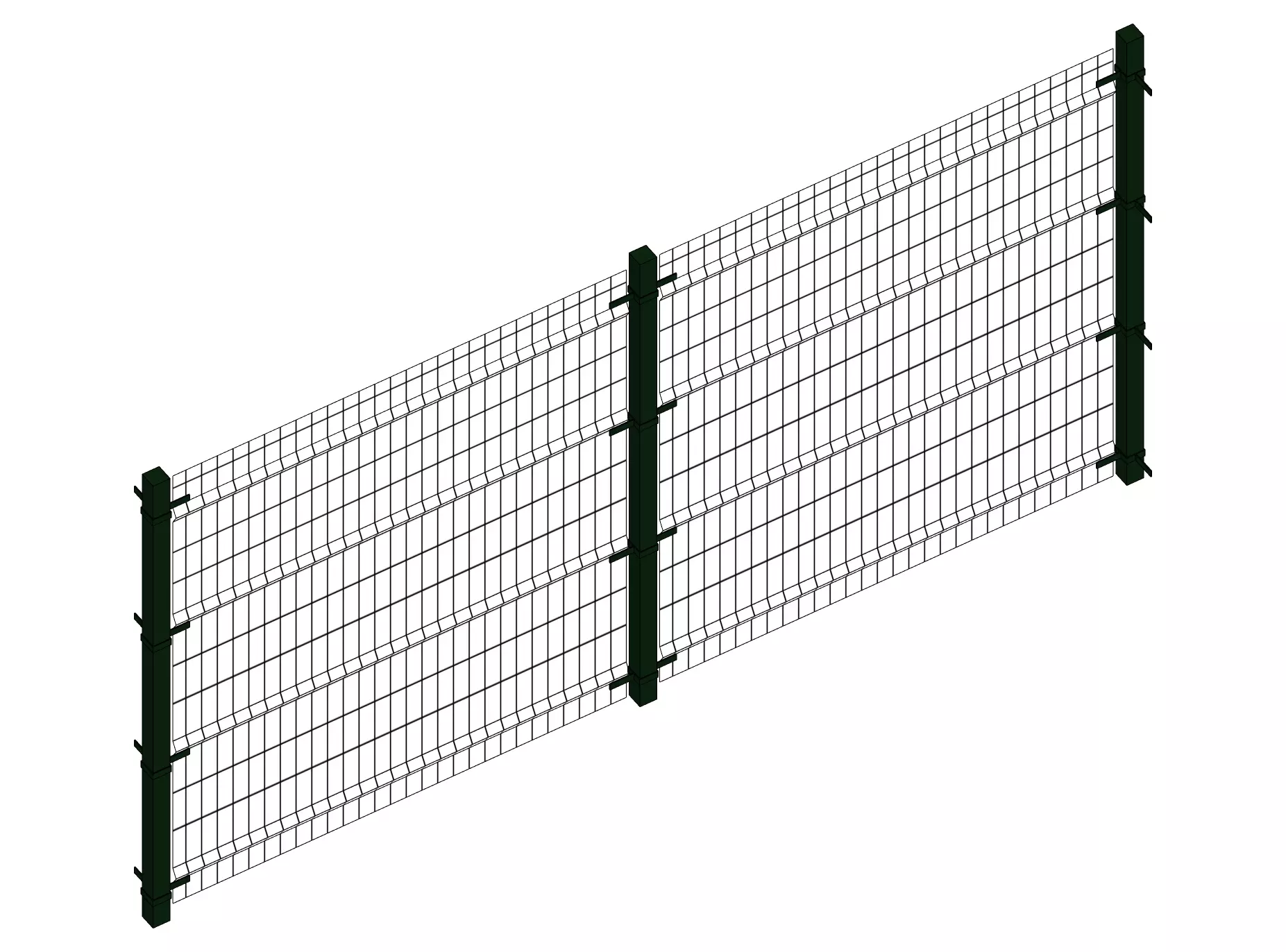 Low Poly Security Fence 3D model_0