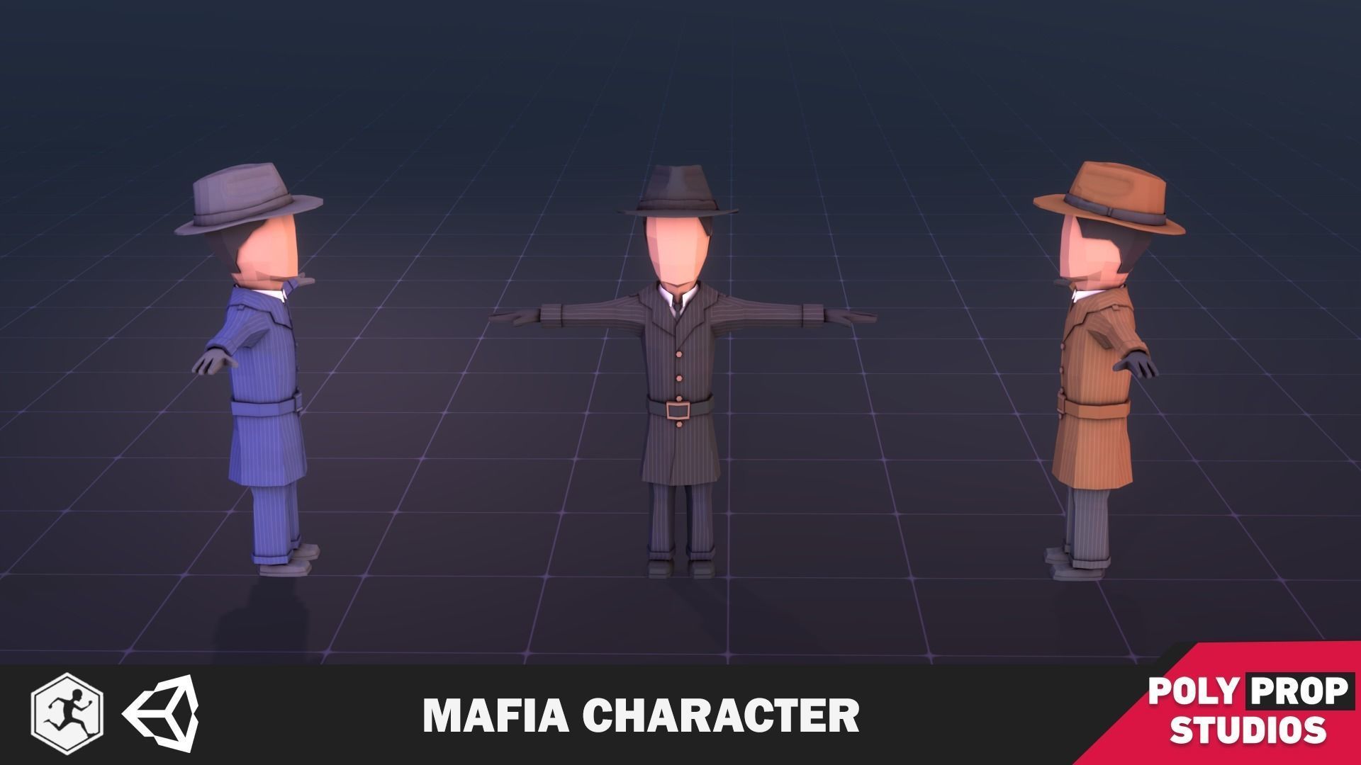 Mafia Character Low-poly 3D model_2