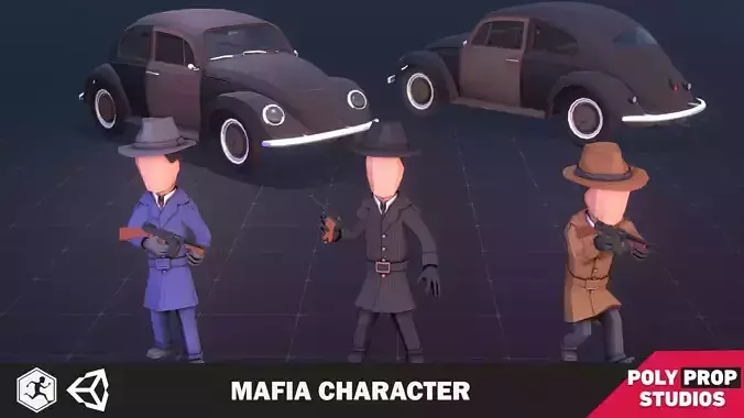 Mafia Character Low-poly 3D model