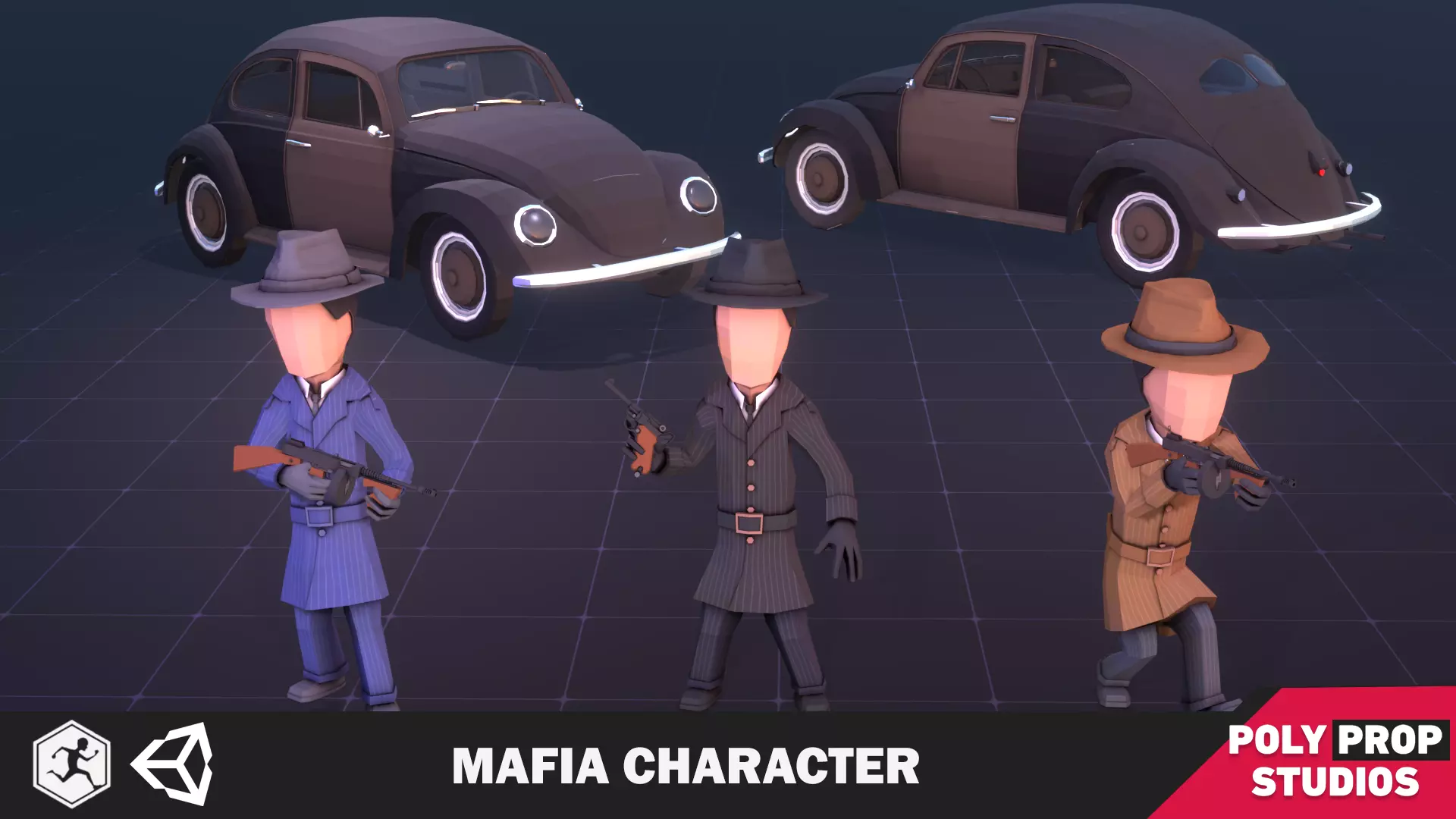 Mafia Character Low-poly 3D model_0