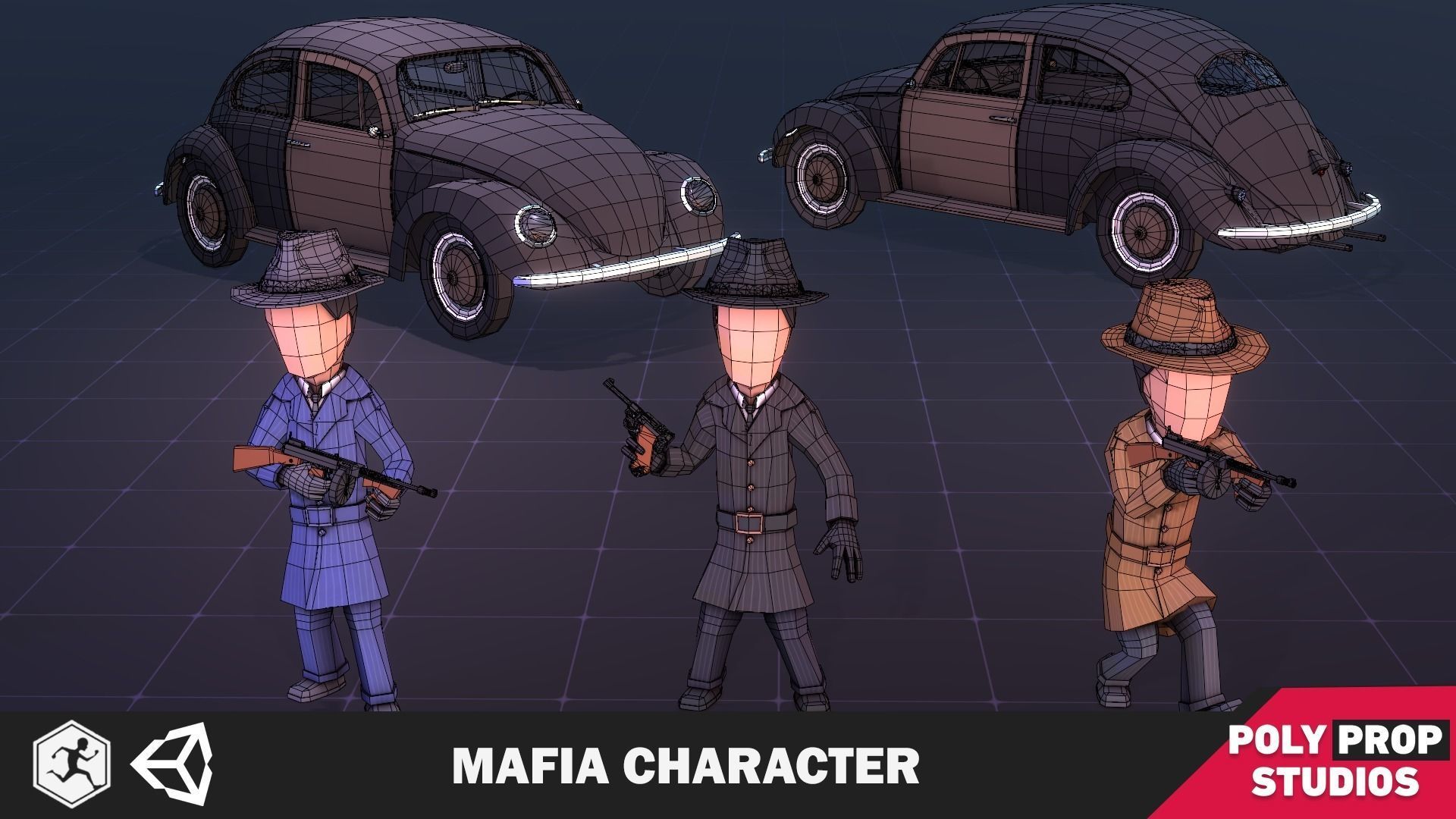 Mafia Character Low-poly 3D model_1