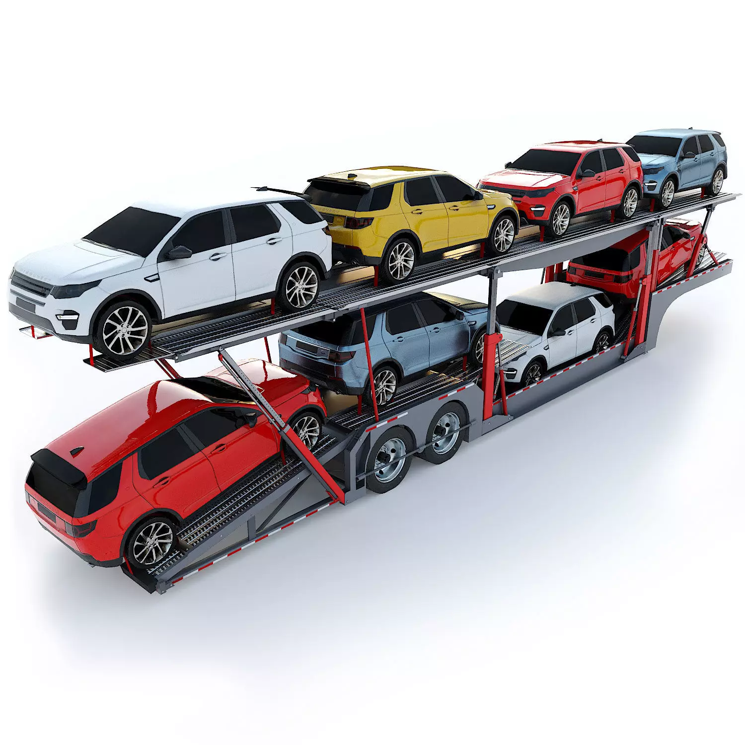 Car carrier Low-poly 3D model