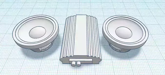 RC Car 1 10 Speaker Round Head Unit Accesories 3D print model