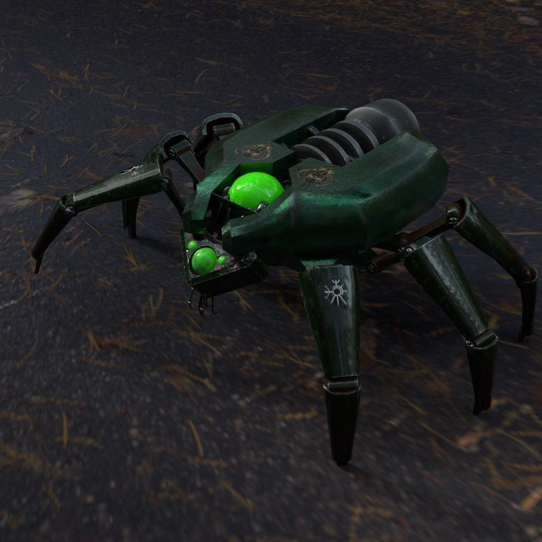 Robot Scarab with Sci-fi engine PBR 3D model_1