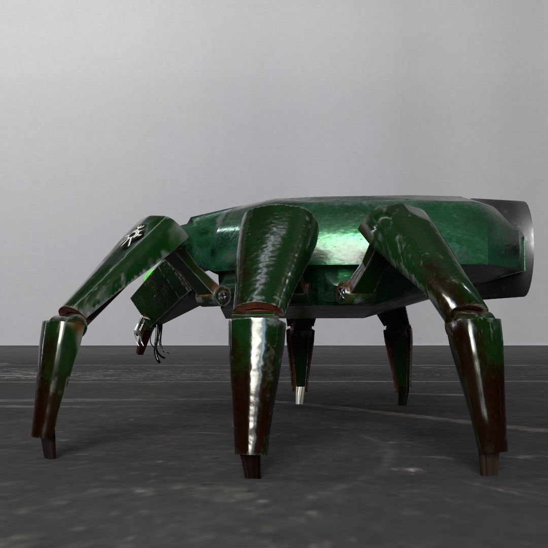 Robot Scarab with Sci-fi engine PBR 3D model_2