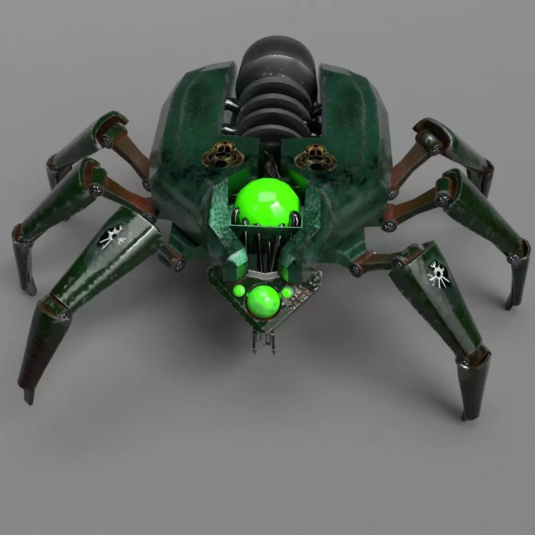 Robot Scarab with Sci-fi engine PBR 3D model_0