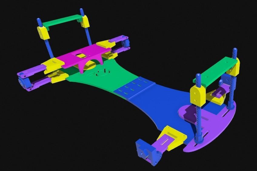 RC Car 1 10 Body Shell Display Chassis Rack 3D print model_4