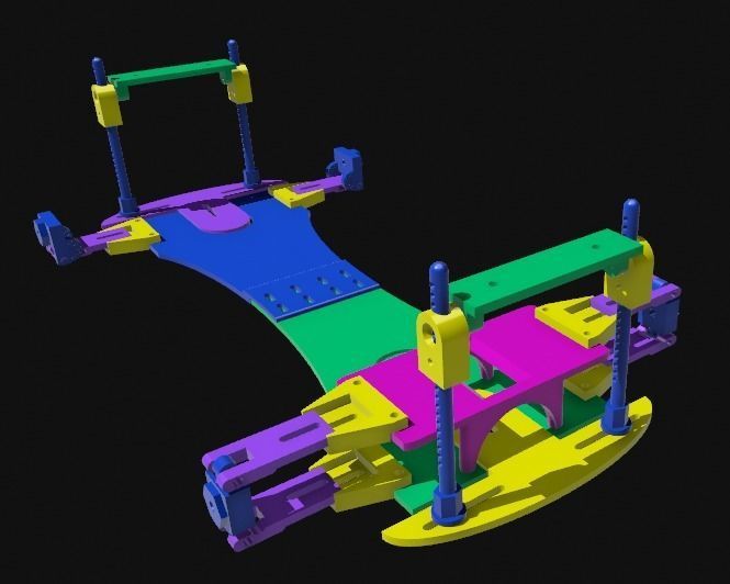 RC Car 1 10 Body Shell Display Chassis Rack 3D print model_2