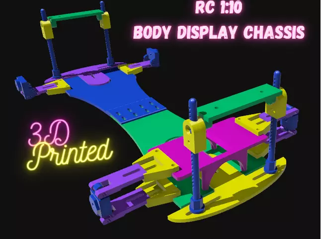 RC Car 1 10 Body Shell Display Chassis Rack 3D print model_0