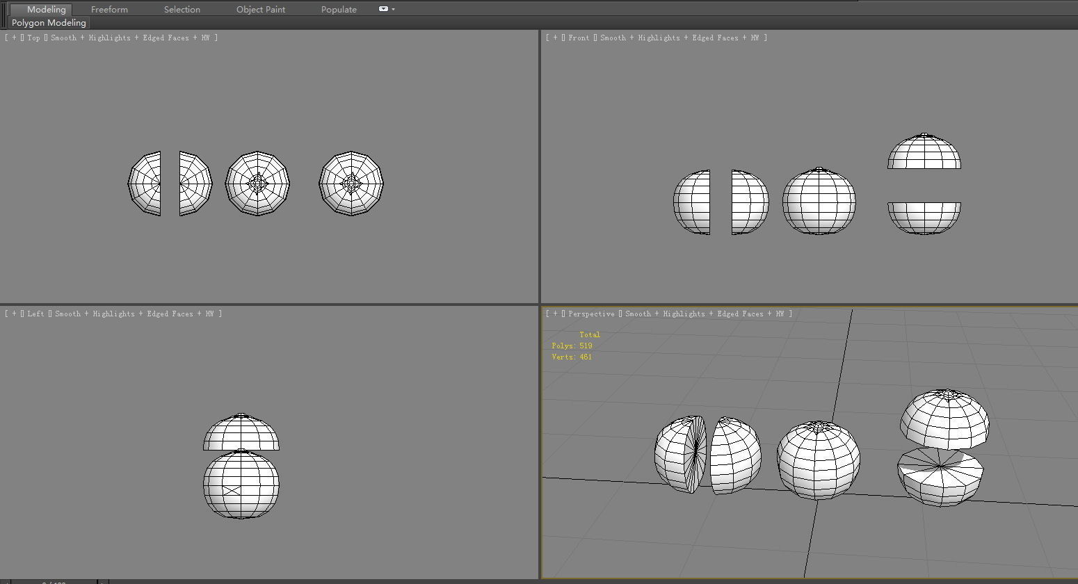 Cartoon orange and slice Low-poly 3D model_5