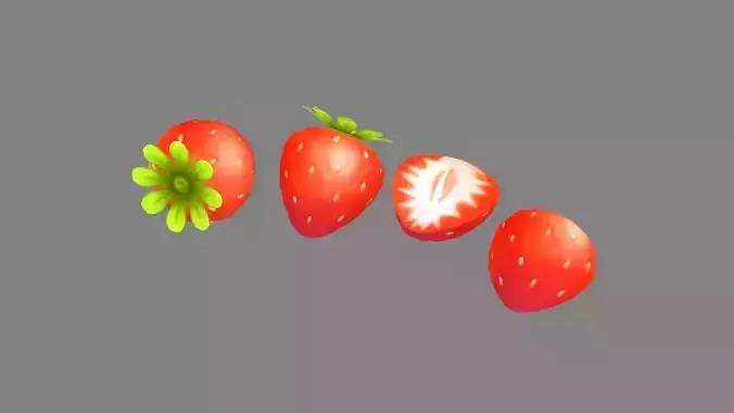 Cartoon strawberry and slice - B