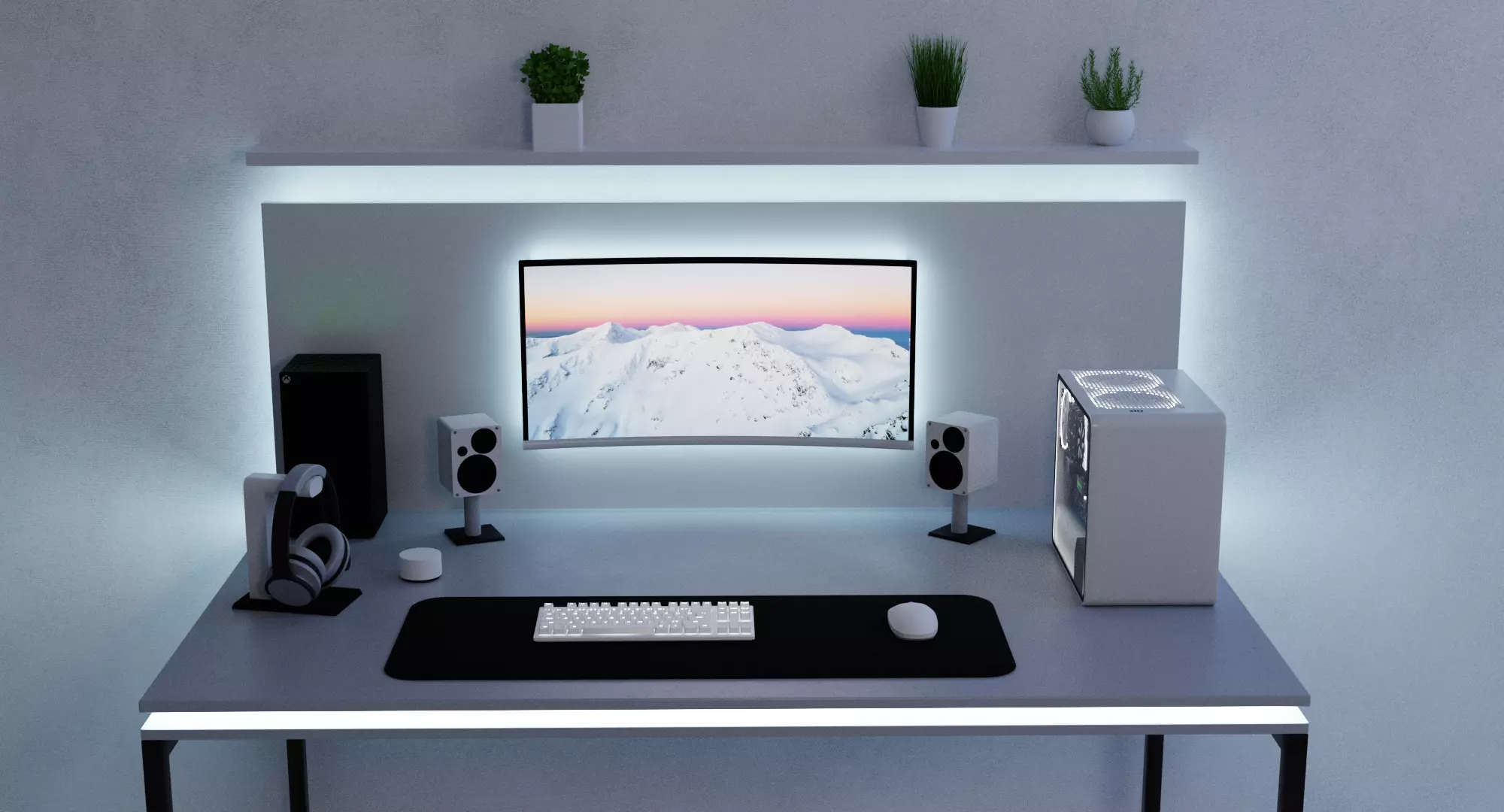 Gaming pc kit Low-poly 3D model