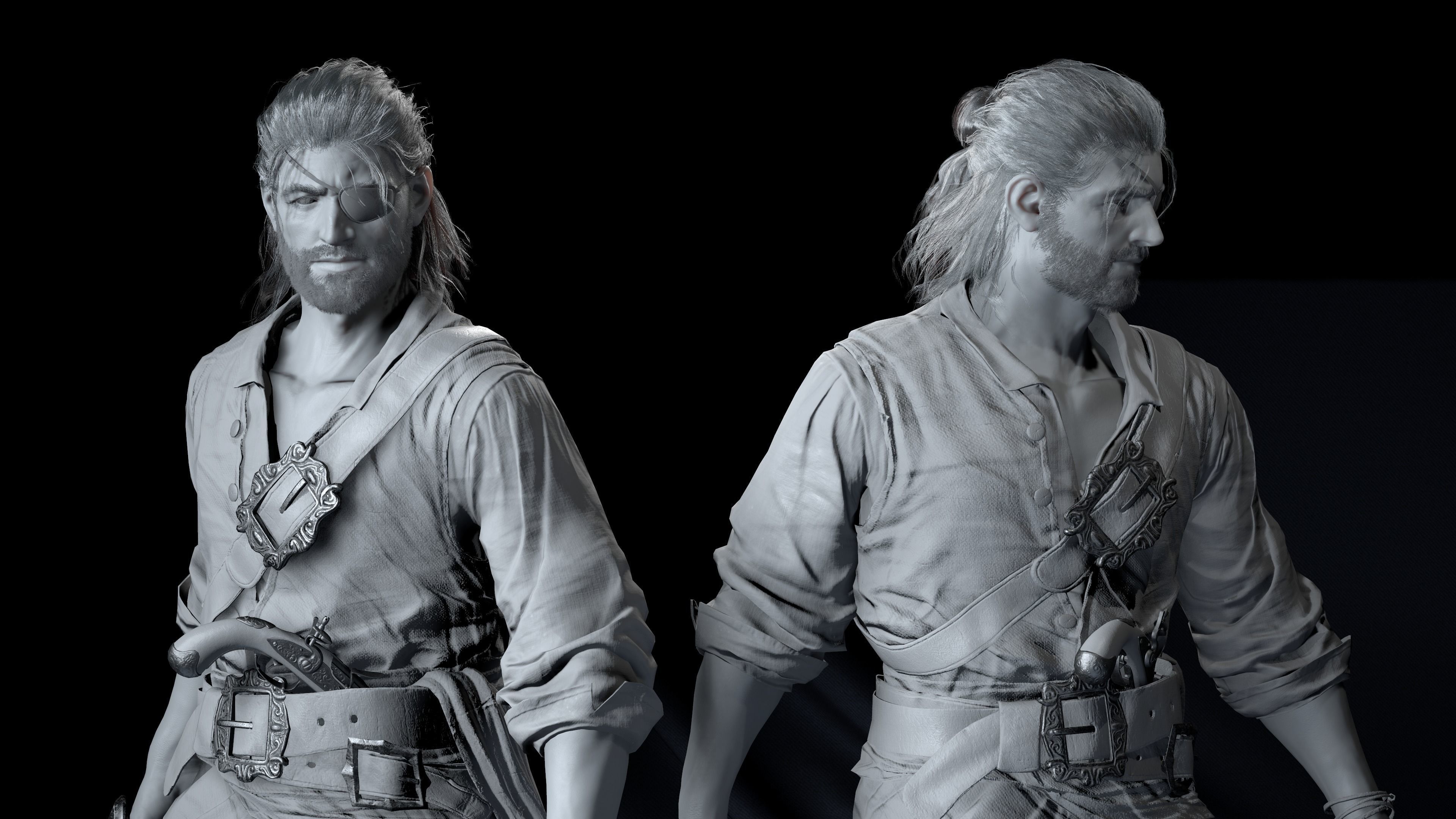 The pirate Low-poly 3D model_9