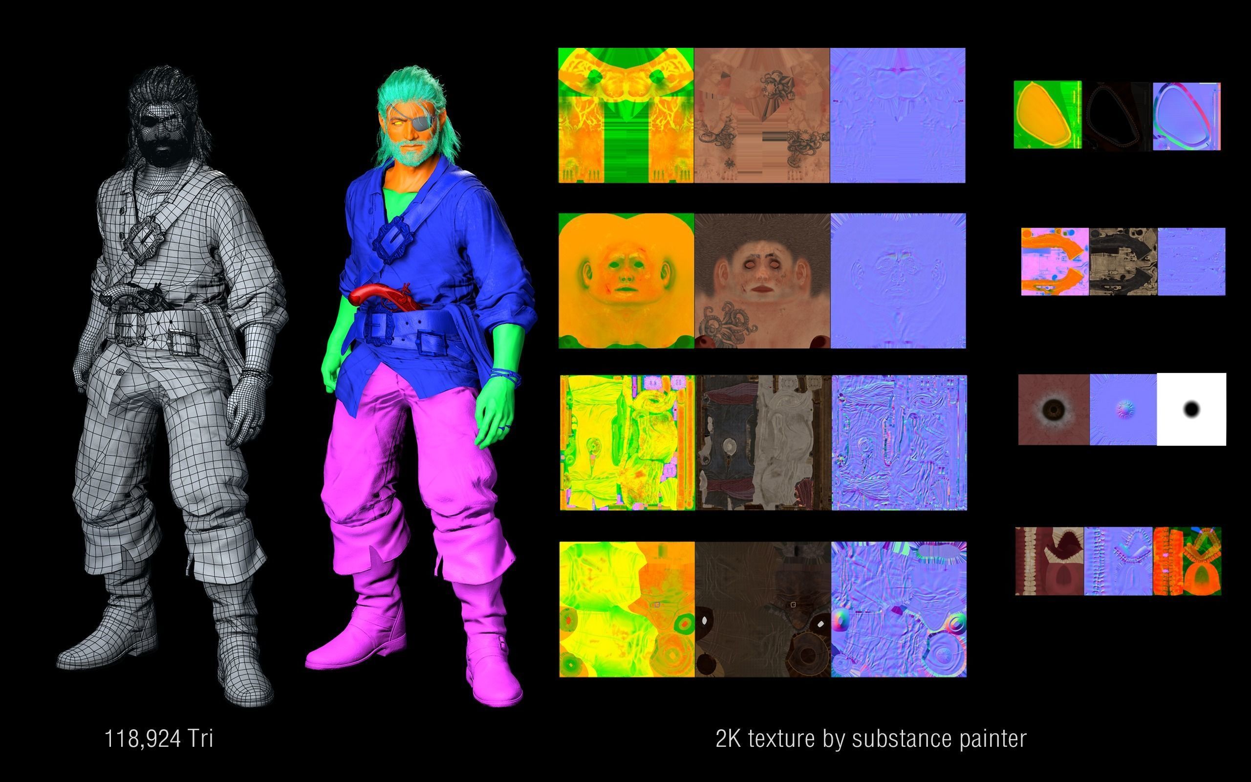 The pirate Low-poly 3D model_10