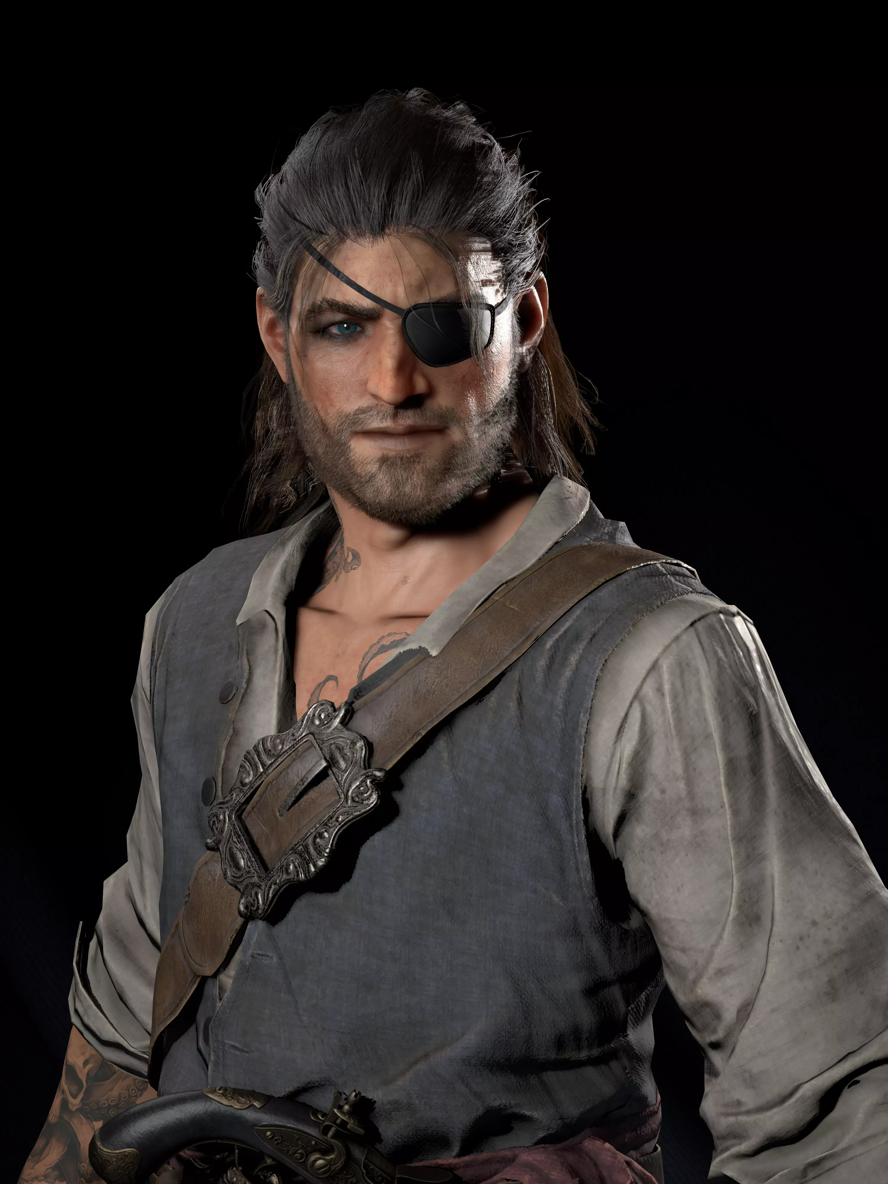 The pirate Low-poly 3D model_0