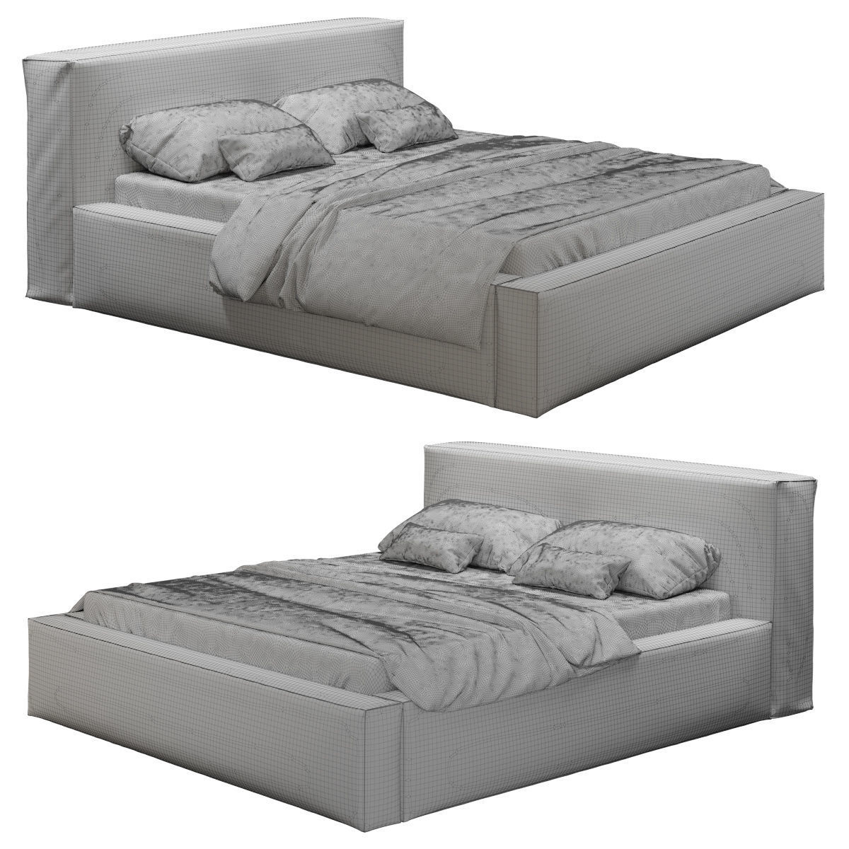 Bed 01 3D model_2