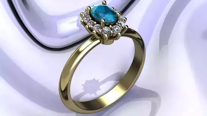 Oval Gem Cluster Ring