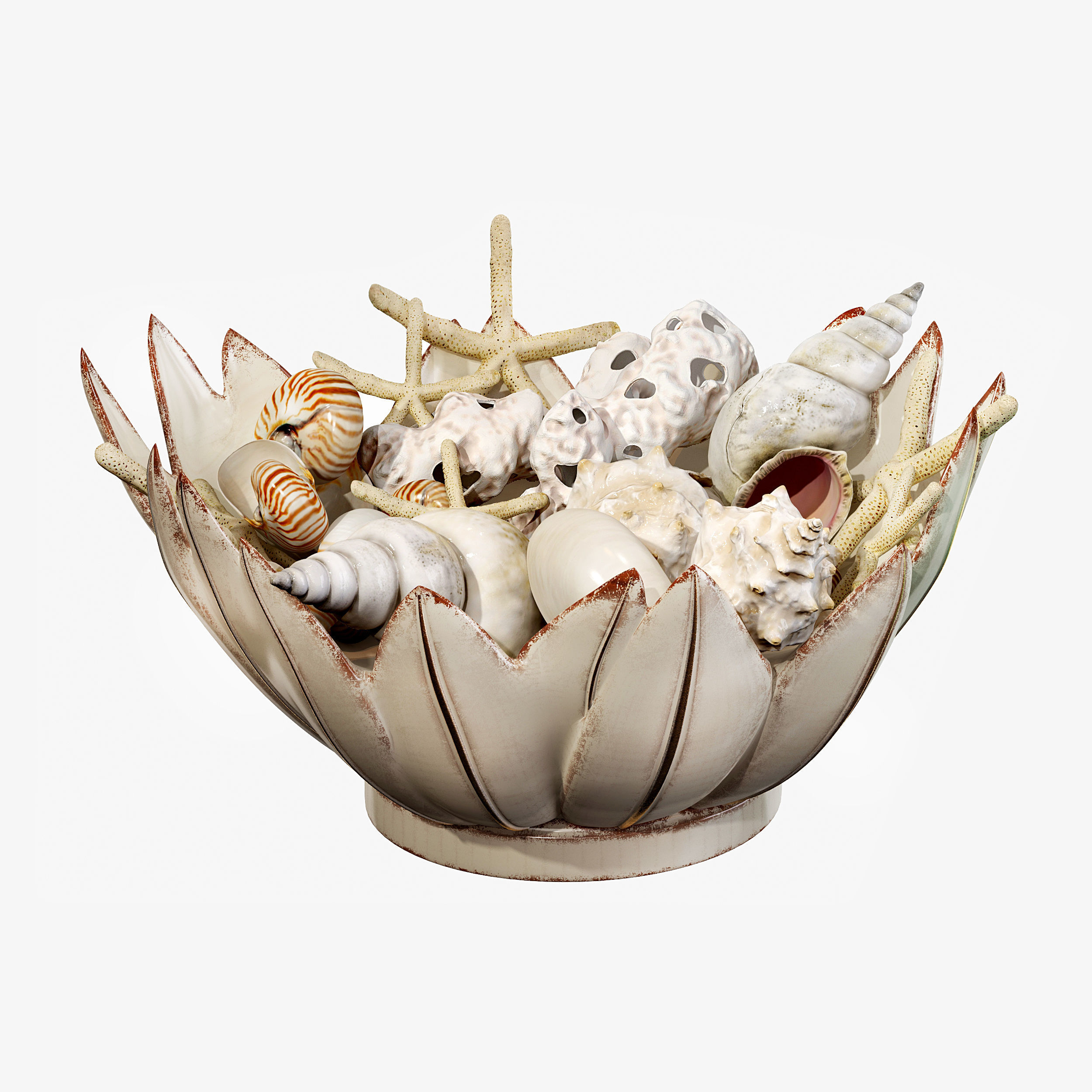 Sea shell decorative set 01 3D model_1