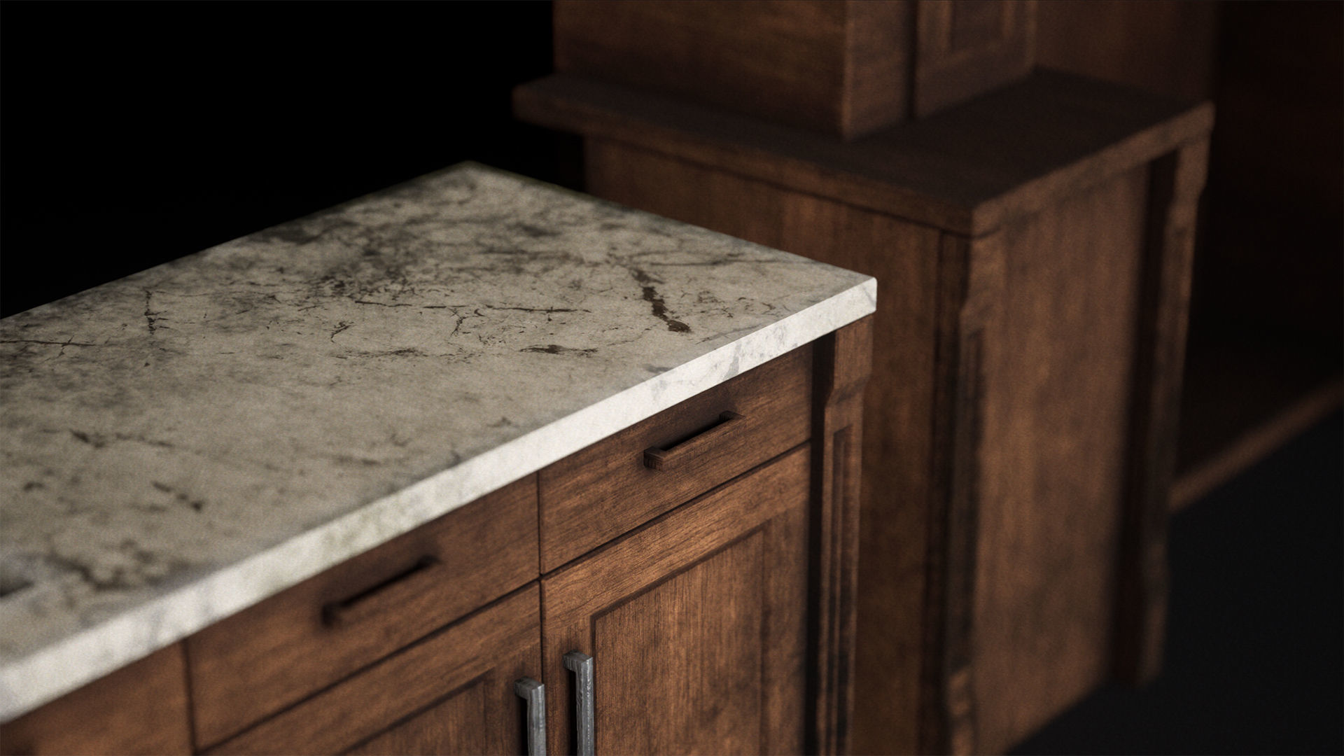 Abandoned Dirty Victorian Kitchen Set Low-poly 3D model_1