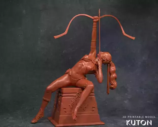 Archer kuton statue of woman holding bow and arrow