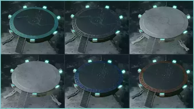 Sci-fi Landing Platform Low-poly 3D model