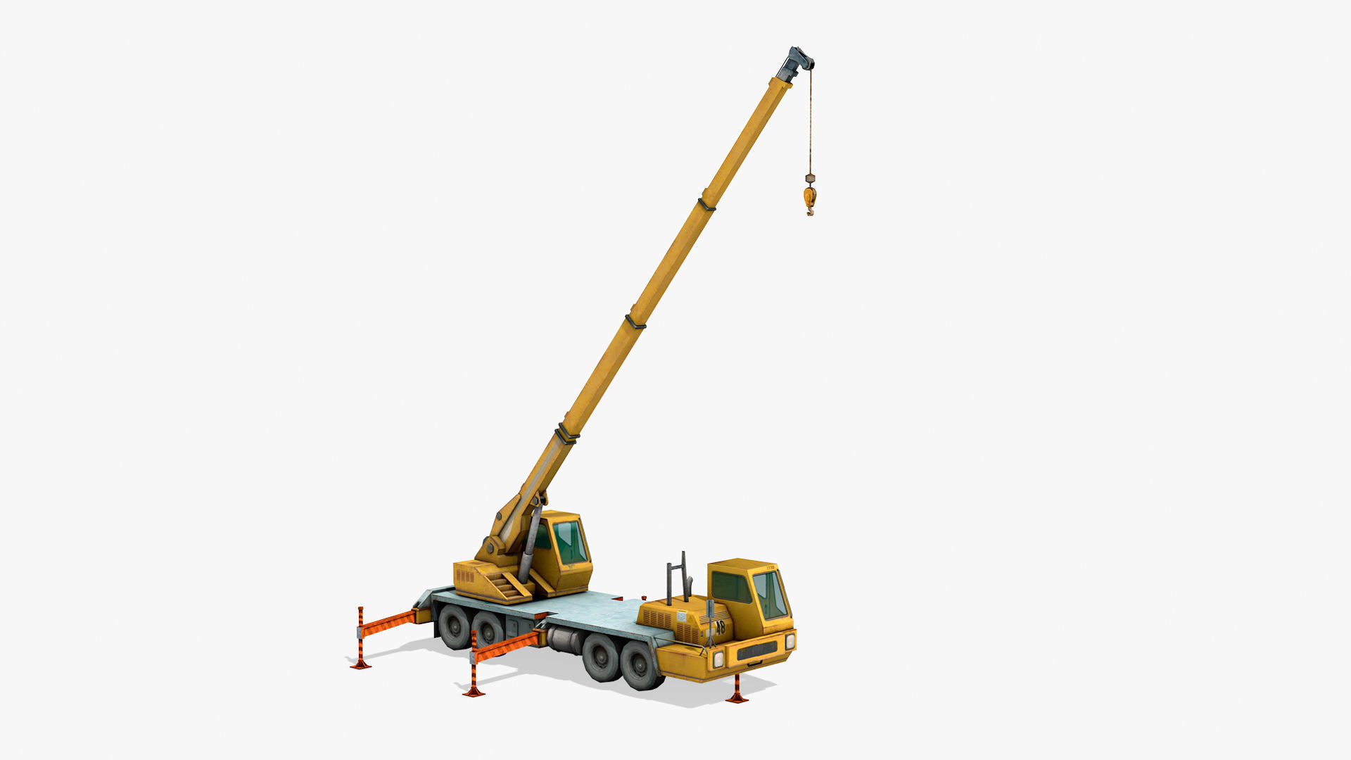 Construction Equipment Vehicles 5 Cranes 3D Models Low-poly 3D model_1