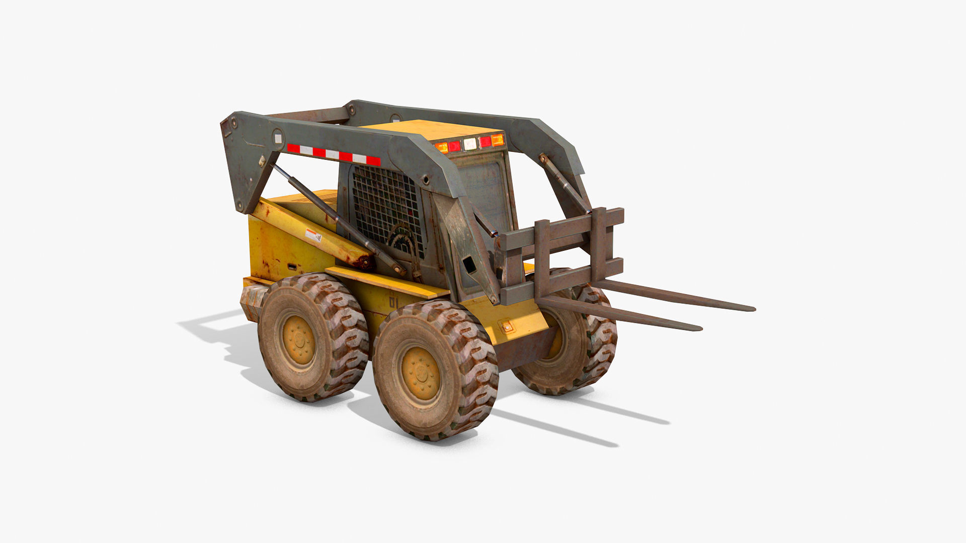 Construction Equipment Vehicles 5 Cranes 3D Models Low-poly 3D model_4