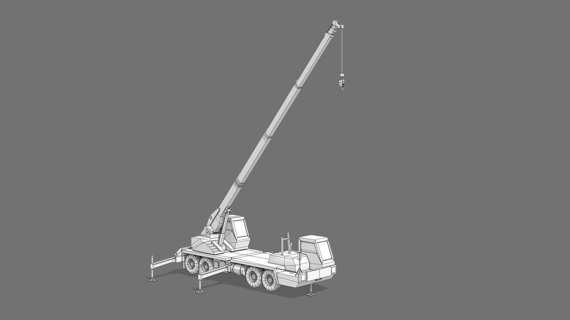 Construction Equipment Vehicles 5 Cranes 3D Models Low-poly 3D model_6