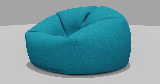 Beanbag bean bag chair 3D model 2