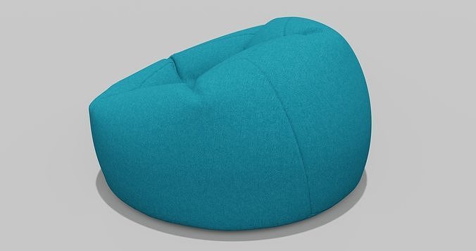 Beanbag bean bag chair 3D model 7