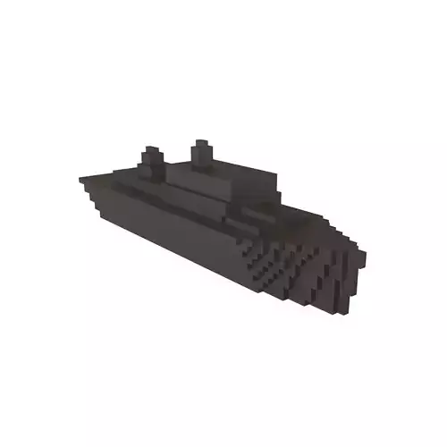 Voxel Style Simple Warship v1 001
