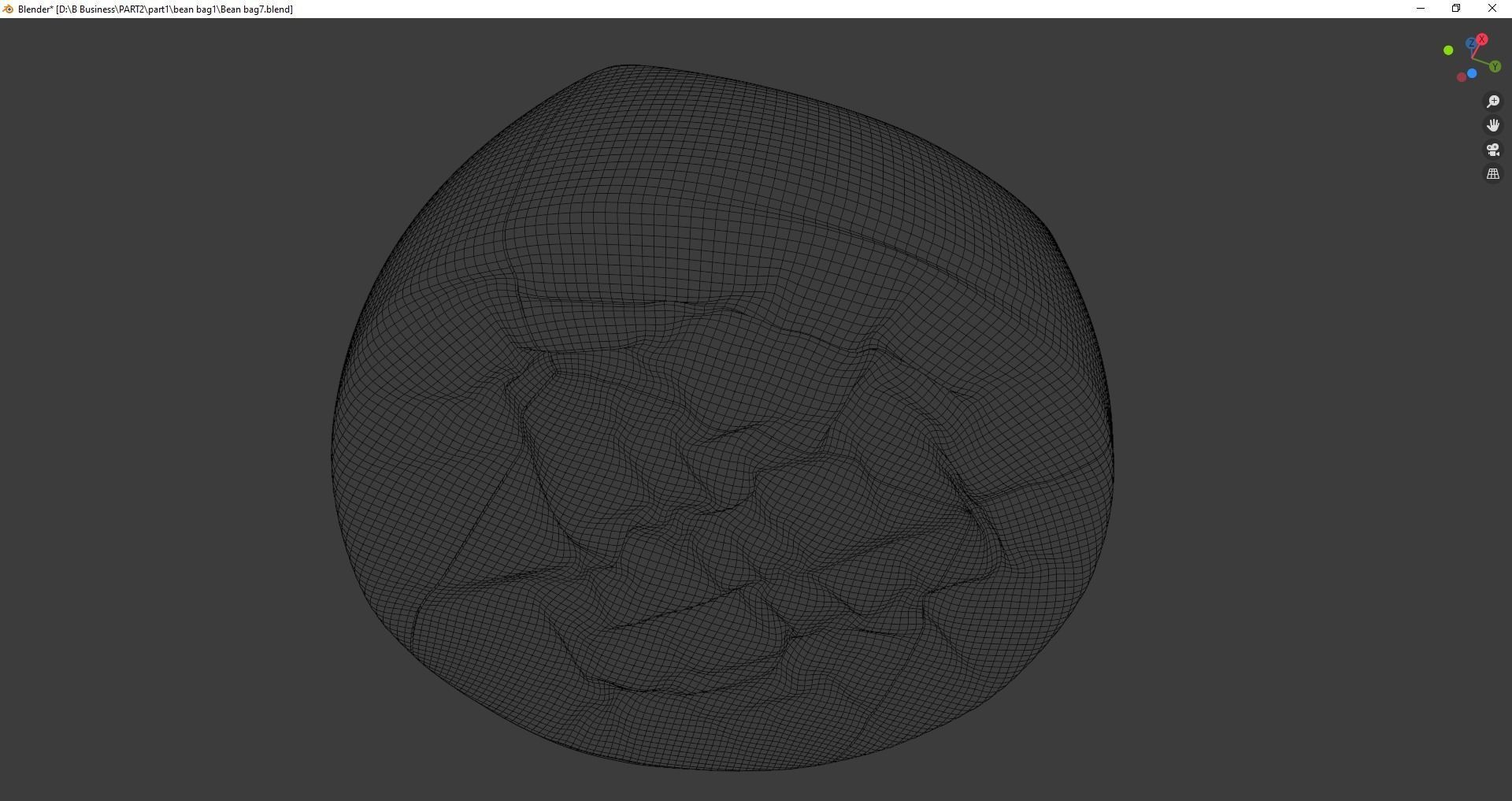 Beanbag bean bag chair 3D model_19