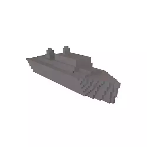 Voxel Style Simple Warship v1 002